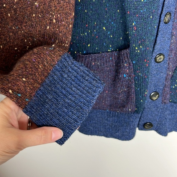 Vintage WOOLRICH Color blocked Grandpa Sweater size Small - Picture 4 of 12